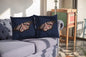18" Denim Blue Butterfly Suede Throw Pillow
