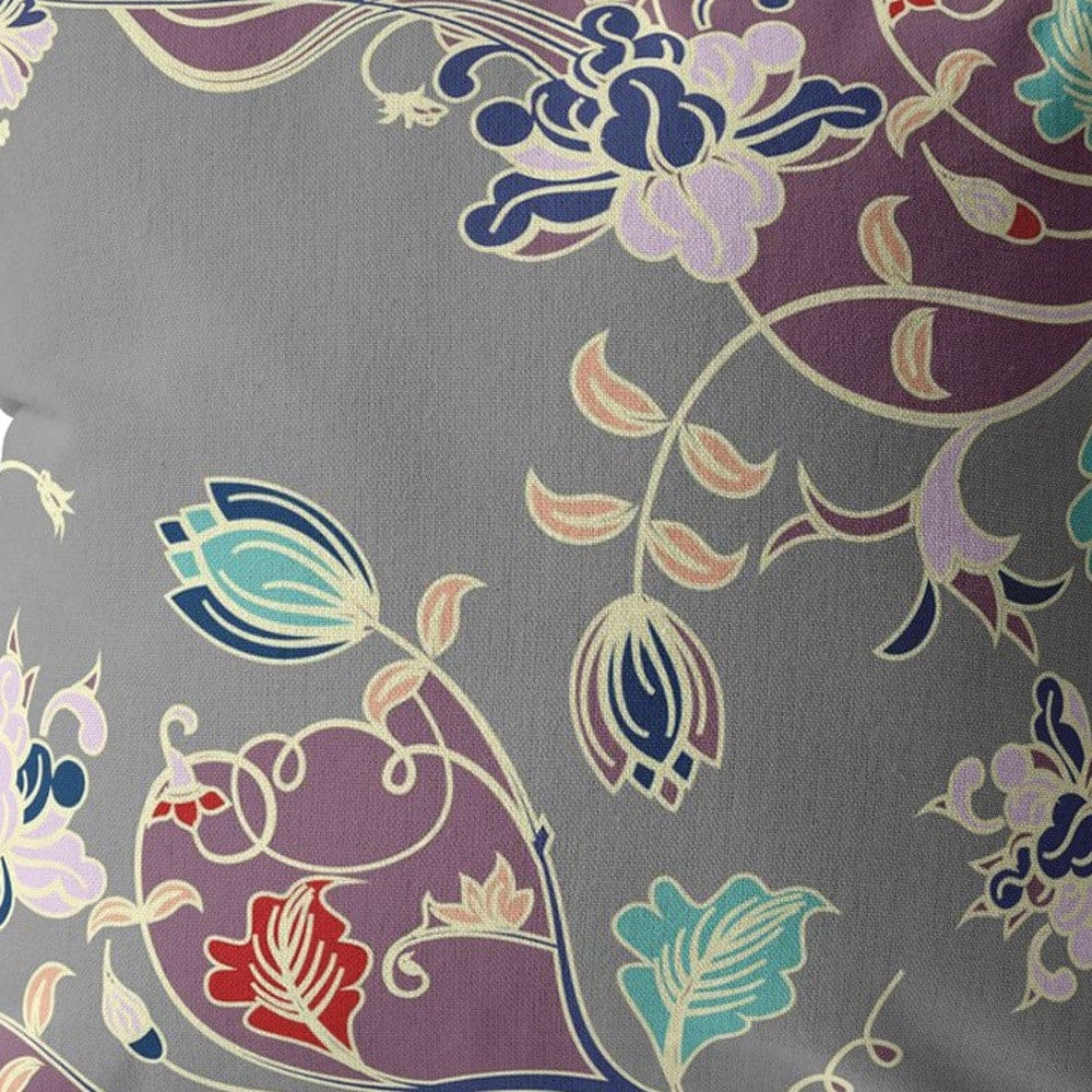 16" Orange Red Garden Decorative Suede Throw Pillow