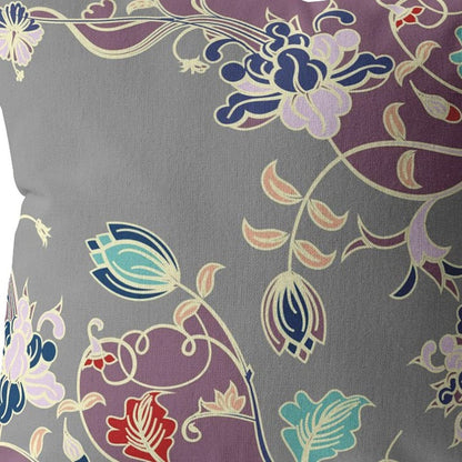 18" Orange Red Garden Decorative Suede Throw Pillow