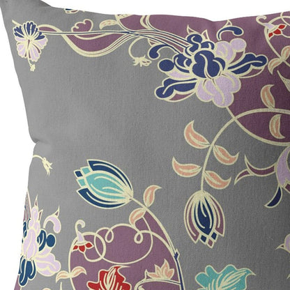 18" Orange Red Garden Decorative Suede Throw Pillow