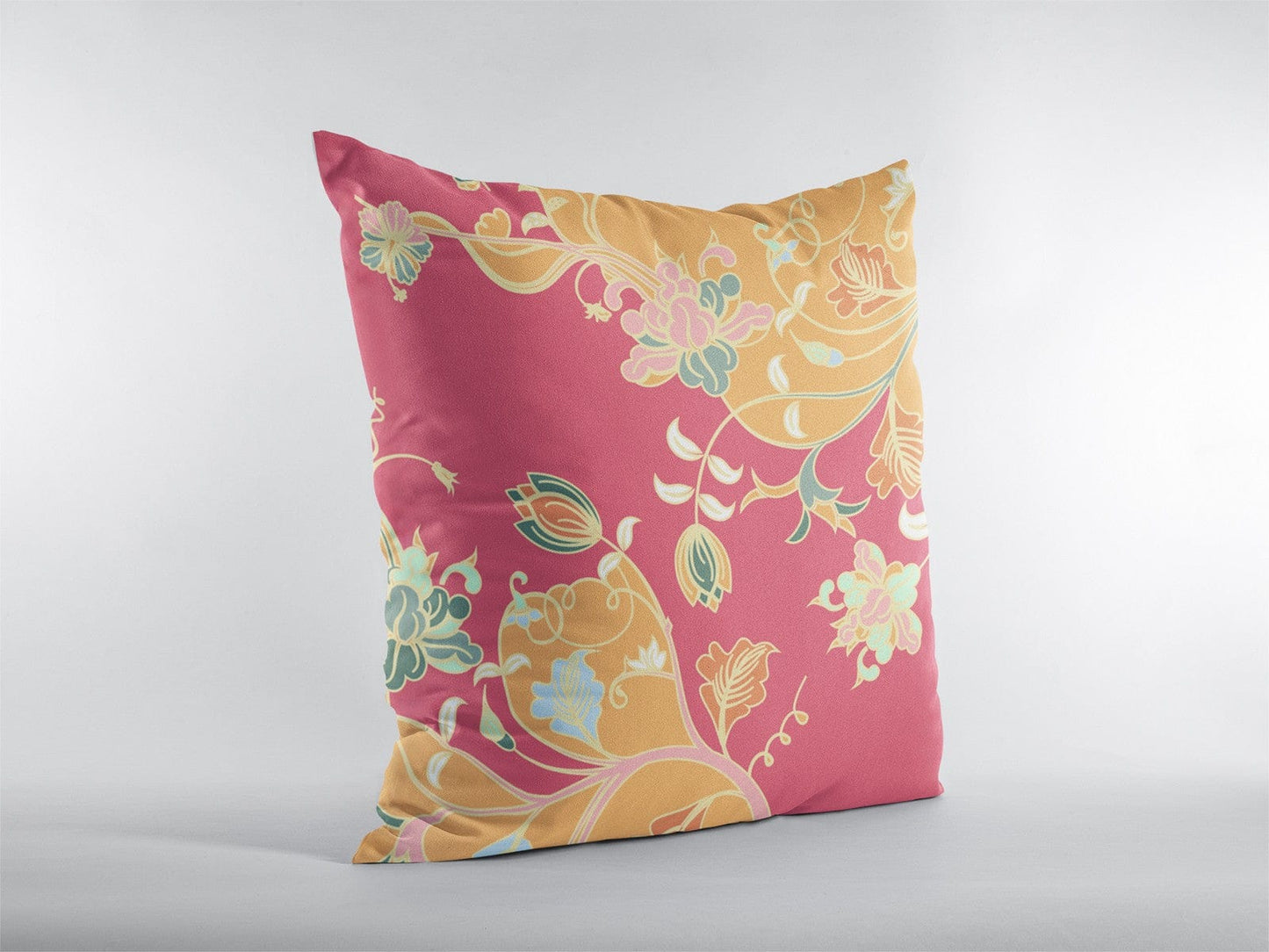 16" Purple Gray Garden Decorative Suede Throw Pillow