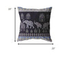 18” Purple Ornate Elephant Suede Throw Pillow