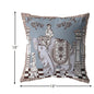 18” Blue Brown Ornate Elephant Suede Throw Pillow