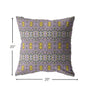 18” Purple Yellow Geofloral Suede Throw Pillow