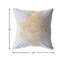 18” Gold Gray Hamsa Boho Suede Throw Pillow