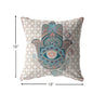 18” Blue Gray Hamsa Boho Suede Throw Pillow