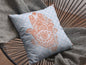 18” Blue Orange Hamsa Boho Suede Throw Pillow