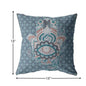 18” Slate Blue Hamsa Boho Suede Throw Pillow