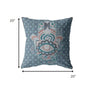 18” Slate Blue Hamsa Boho Suede Throw Pillow