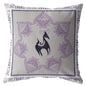 16” Gray Purple Horse Suede Throw Pillow