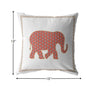 18” Orange White Elephant Boho Suede Throw Pillow