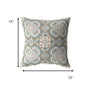 18” Blue Orange Mandala Suede Throw Pillow