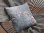 18” Gray Orange Boho Bird Suede Throw Pillow