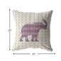 18" Magenta Elephant Decorative Suede Throw Pillow