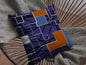 18" Navy Puzzle Piece Suede Throw Pillow