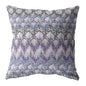 16” Purple Gray Hatch Decorative Suede Throw Pillow