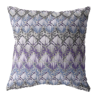 18” Purple Gray Hatch Decorative Suede Throw Pillow
