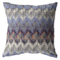 16” Blue Gray Hatch Decorative Suede Throw Pillow