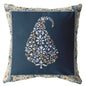16” Orange Navy Paisley Suede Decorative Throw Pillow