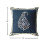 18” Orange Navy Paisley Suede Decorative Throw Pillow