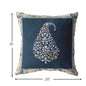 18” Orange Navy Paisley Suede Decorative Throw Pillow