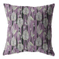 16” Lavender Black Fall Leaves Suede Throw Pillow