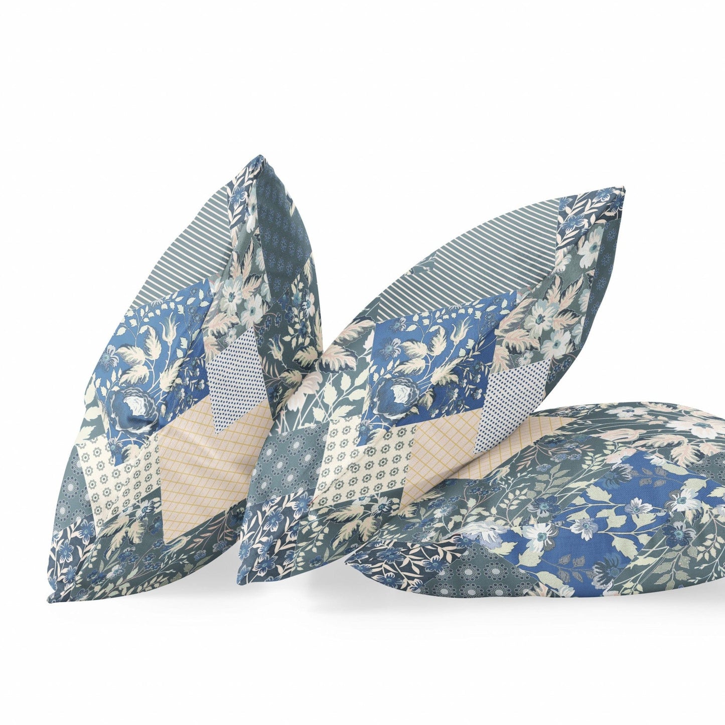 16" Gray Cream Floral Zippered Suede Throw Pillow