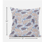 18” Blue Pink Boho Paisley Zippered Suede Throw Pillow