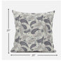 18” Gray Cream Boho Paisley Zippered Suede Throw Pillow