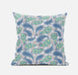 16” Green Indigo Boho Paisley Zippered Suede Throw Pillow