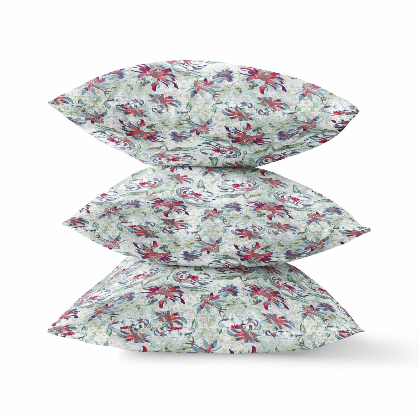 18" Light Green Magenta Roses Zippered Suede Throw Pillow