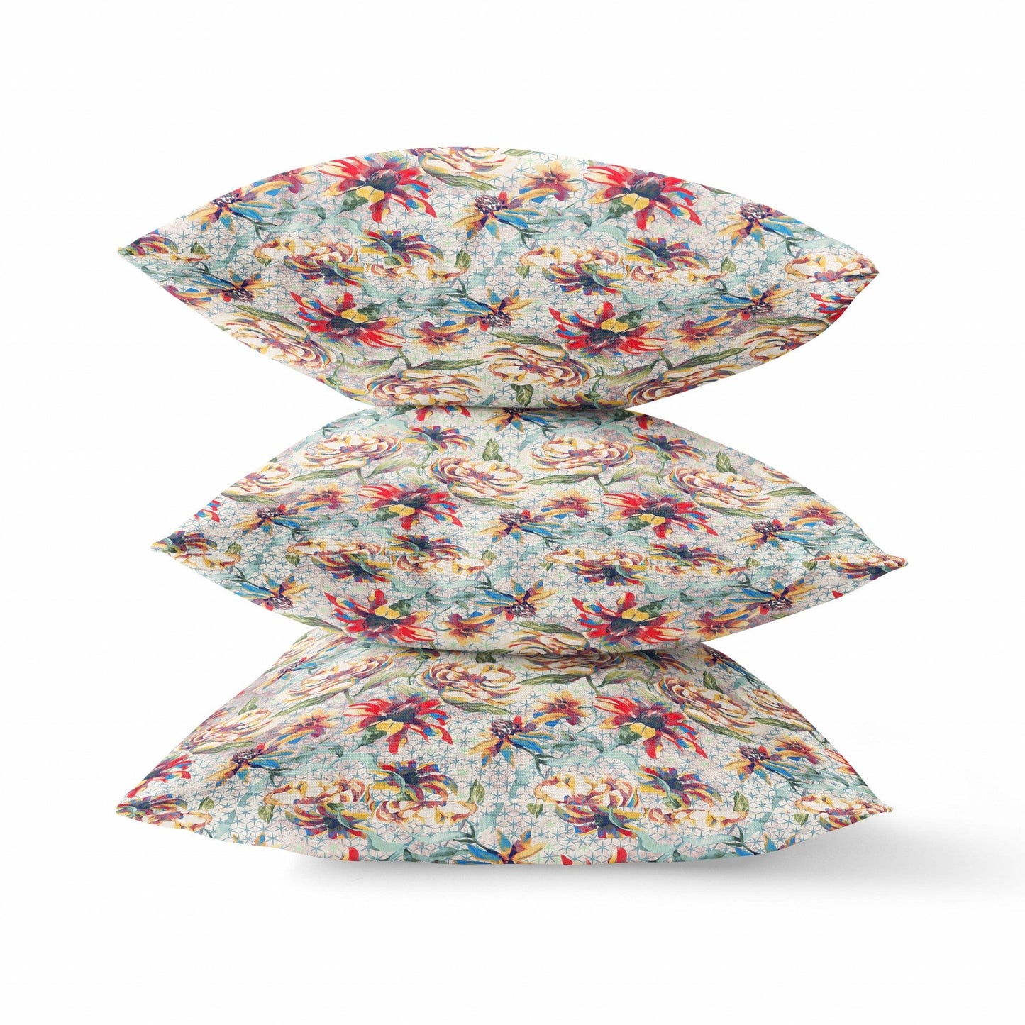 16” Red Yellow Roses Zippered Suede Throw Pillow