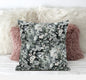 18" Gray White Springtime Zippered Suede Throw Pillow