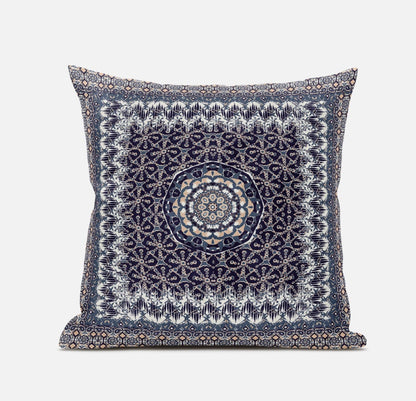 16” Gray Peach Holy Floral Zippered Suede Throw Pillow