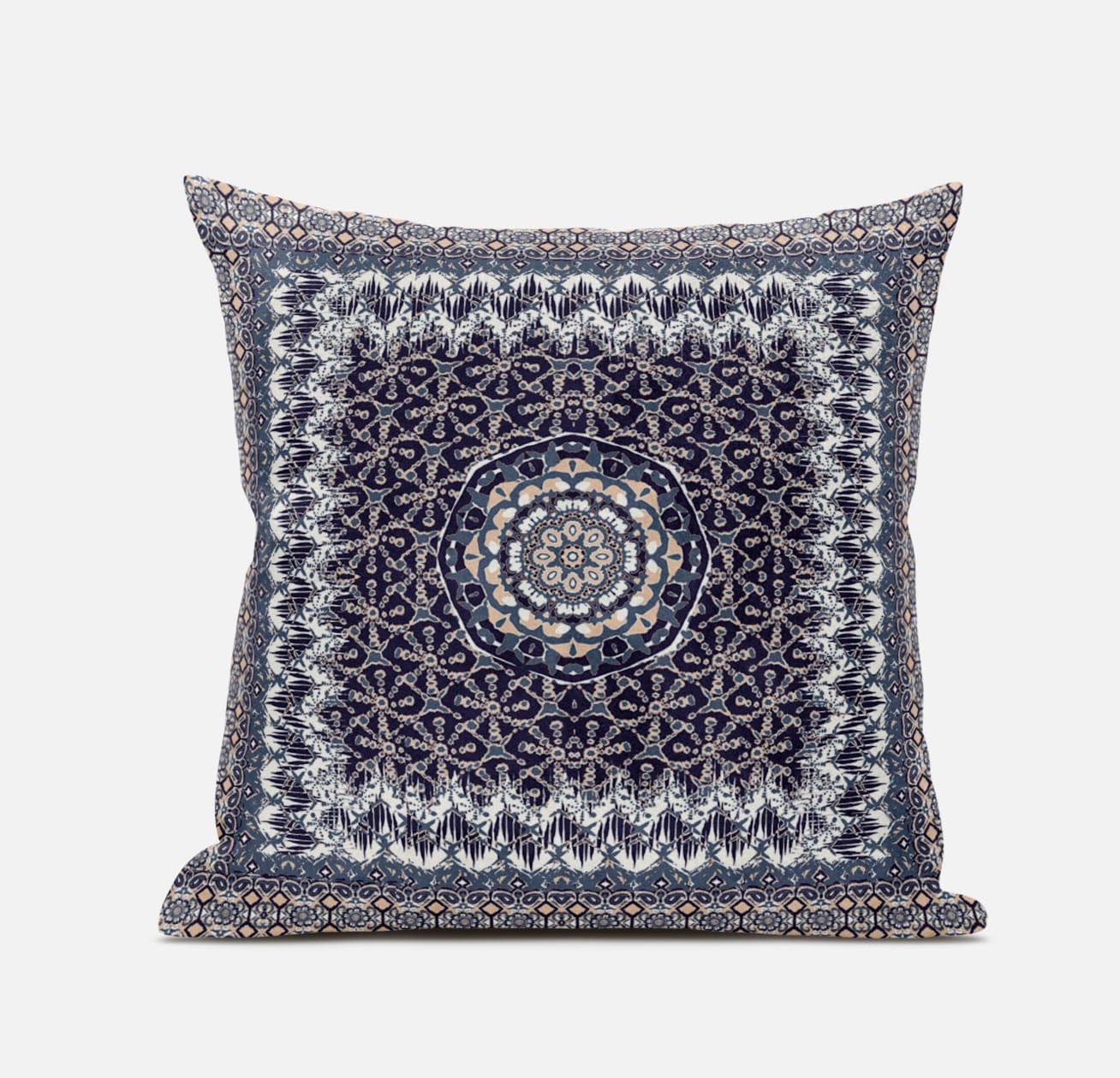 18” Gray Peach Holy Floral Zippered Suede Throw Pillow