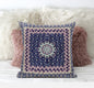 18” Pink Indigo Holy Floral Zippered Suede Throw Pillow