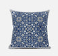 16” Blue Gray Paisley Zippered Suede Throw Pillow