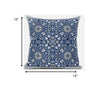 18” Blue Gray Paisley Zippered Suede Throw Pillow