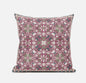 16” Magenta White Paisley Zippered Suede Throw Pillow