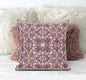 18” Magenta White Paisley Zippered Suede Throw Pillow