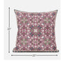 18” Magenta White Paisley Zippered Suede Throw Pillow