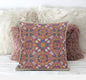 18” Magenta Orange Paisley Zippered Suede Throw Pillow
