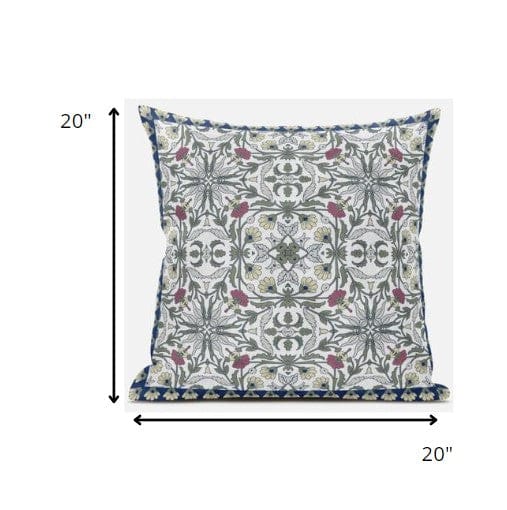 18” Pink Sage Paisley Zippered Suede Throw Pillow