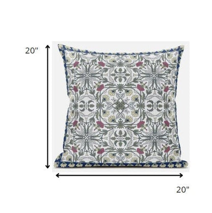 18” Pink Sage Paisley Zippered Suede Throw Pillow