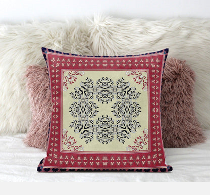 16" X 16" Muted Pink Grey Geometric Zippered Suede Throw Pillow