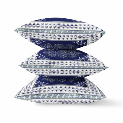 16" X 16" Light Green Blue Geometric Zippered Suede Throw Pillow