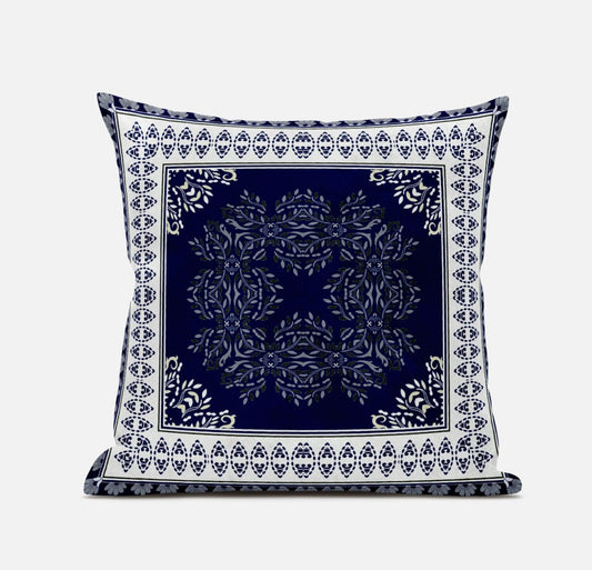 16" X 16" Muted Magenta Cream Geometric Zippered Suede Throw Pillow