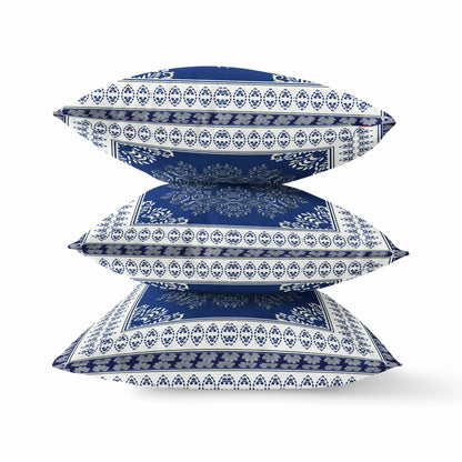 16" X 16" Muted Magenta Cream Geometric Zippered Suede Throw Pillow