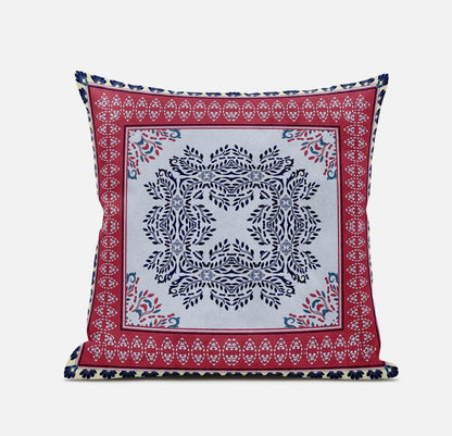 20" X 20" Muted Magenta Gold Geometric Zippered Suede Throw Pillow