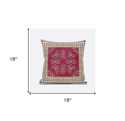 18" X 18" Blue Light Blue Geometric Zippered Suede Throw Pillow